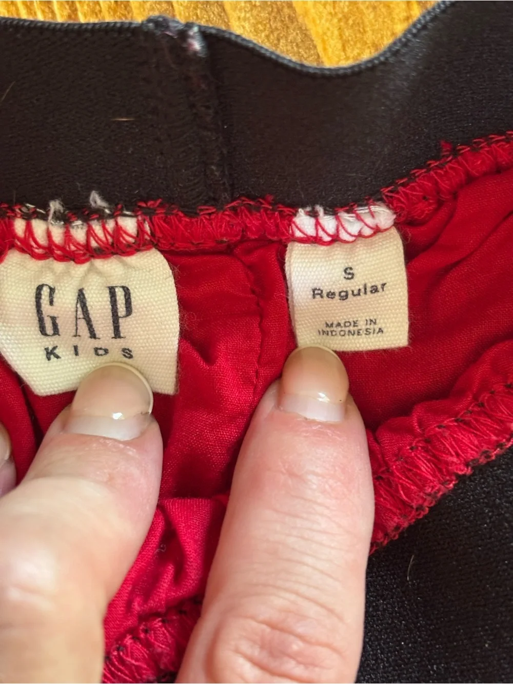 GAP Kids Girls Red/Black Plaid A-Line Short Pull-On Skirt S (6-7) Lined